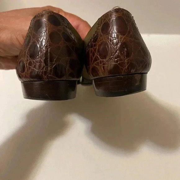 Salvatore Ferragamo crocodile flat Brown and Green size 6 - Picture 12 of 15
